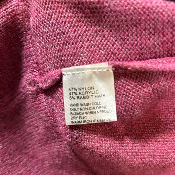 LOFT Ann Taylor Magenta Rabbit Hair Blend Cardigan Sweater Size XS-oversized - Picture 3 of 4